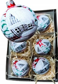 Üveg karácsonyfadísz 6 db 8 cm