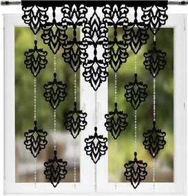 Áttört Dekorációs Panel 110 x 150 Medálokkal És Gyöngyökkel Fekete