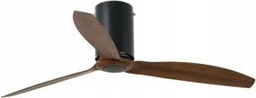 Faro Mini Tube Fan DC mennyezeti ventilátor, fekete/fa, 6 sebességfokozat, távirányítóval