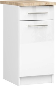 Olivia szekrény S40 SZ1 Asztallap Fehér Fehér Fényes Akd
