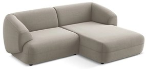 Bézs bársony sarokkanapé (jobb oldali) Moana – Makamii