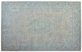 ALADI türkizkék fehér koptatott vintage szőnyeg 120x180 cm