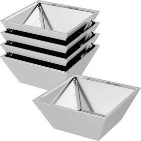 vidaXL Kerti cserép 5 pcs Ezüst 40 x 40 x 15 cm Horganyzott acél