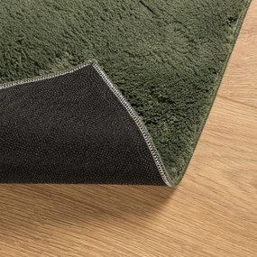 HUARTE erdőzöld rövid szálú puha és mosható szőnyeg 100x200 cm