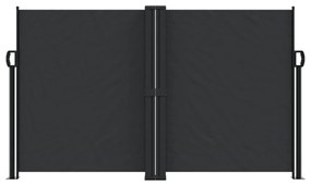 fekete behúzható oldalsó napellenző 140 x 1000 cm