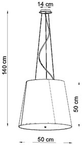 Fekete függőlámpa üveg búrával ø 50 cm Tresco - Sollux