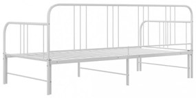 fehér fém kihúzható kanapéágy-keret 90 x 200 cm