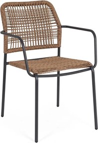 Sötétszürke-natúr színű fém kerti szék Jable – Bizzotto