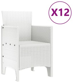 13 Darabos Kerti Étkező Garnitúra Fehér Poli Rattan, Kerti Asztal Fehér 200x100x73 cm Poli Rattan, Kerti Asztal Fehér 150x100x73 cm Poli Rattan, Kerti Székek 4 db Fehér Poli Rattan