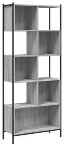 szürke sonoma színű szerelt fa könyvespolc 72x28x172 cm
