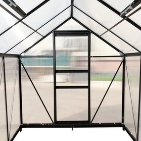 Furnigo Kerti üvegház 380x190x195 cm + alap - fekete