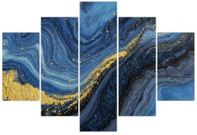 Kép - Kék-arany absztrakció (150x105 cm)