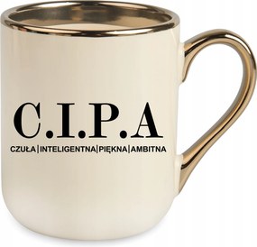 Mutatós Bögre Elegant Bézs C.i.p.a Születésnapi Ajándék Karácsony Csomagolás