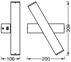 Ledvance - LED Dimmelhető fali lámpa SMART+ CROSS 2xLED/6W/230V Wi-Fi
