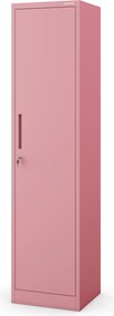 Keskeny fém irodai iratszekrény, púderrózsaszín, 450x1850x400 mm: ALEX Fresh Style