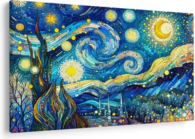 Kép – Csillagos éjszaka mozaikja (90x60 cm)