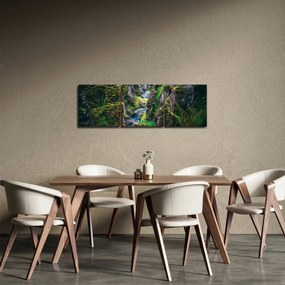 Kép - Folyó a sziklás völgyben (órával) (90x30 cm)