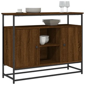 barna tölgy színű szerelt fa tálalószekrény 100 x 35 x 80 cm