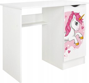 Íróasztal Gyerekszekrény Oktató, Játszó Rózsaszín Unikornis 90x50x77