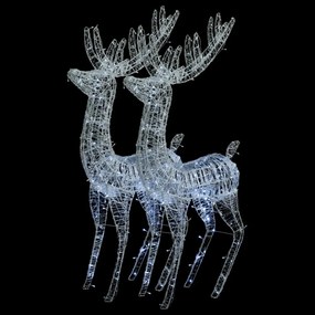 2 db hideg fehér XXL akril karácsonyi rénszarvas 250 LED 180 cm