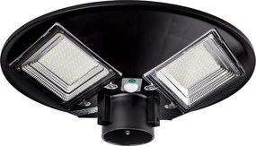 LED napelemes utcai lámpa érzékelővel, 15W/6V, 6500K, IP65, fekete + távirányító
