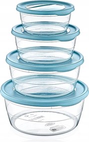 4 db-os kerek Élelmiszertartály Szett Ebéd 0,3+0,7+1,1+1,75l