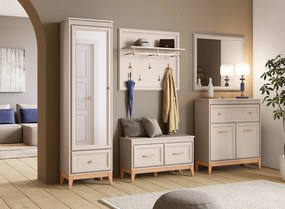Aldabra Windsor W-21 fali tükör, kasmír / természetes tölgy