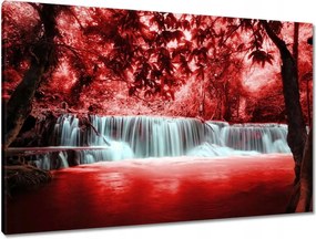 Vászonkép 90x60 Vörös vízesés Kaszkád