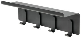 Fekete acél fali fogas polccal 11,5 cm A-Hallway – Zone