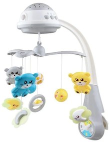 Baby Mix körhinta a kiságy fölött kivetítővel,szürke színben