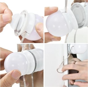 Juskys Bella fésülködőasztal LED világítással - fehér