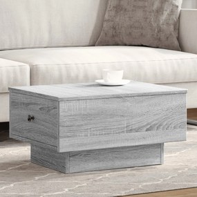 Szürke sonoma színű szerelt fa dohányzóasztal 60 x 45 x 31 cm