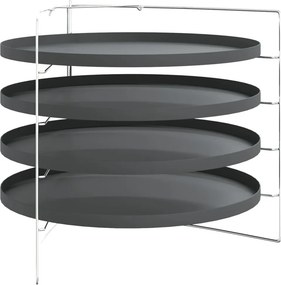 vidaXL 4 db pizza serpenyő acél állvánnyal Ø 28 cm