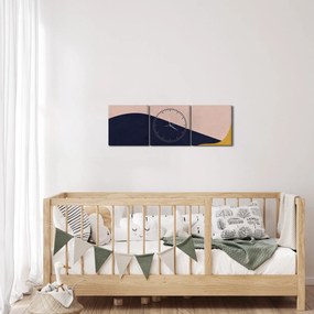 Kép - Akvarell hegyek N⁰2 (órával) (90x30 cm)