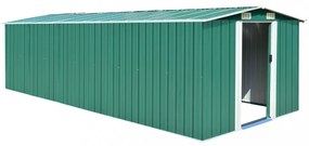 zöld fém kerti fészer 257 x 580 x 181 cm