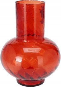 Üvegváza 23 x 17 cm, sötétpiros