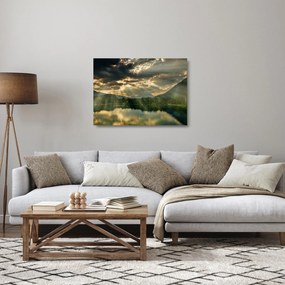 Tó a ragyogó nappal képe (üvegen) (70x50 cm)