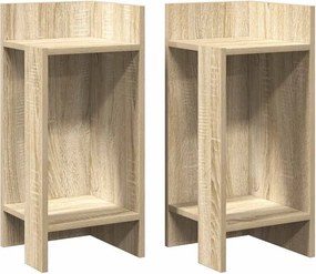 vidaXL 2 db sonoma tölgy kisasztal polccal 25,5 x 27 x 60 cm