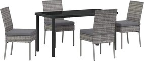 vidaXL Kert étkező szett 5 pcs Szürke Porszórt acél