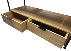 Intenso Home dohányzóasztal fiókkal 100 x 40cm (Aranytölgy) | Masszív fém váz, praktikus fiók