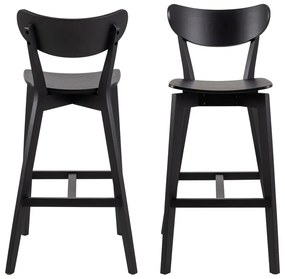 Fekete kaucsukfa bárszék szett 2 db-os 105 cm Roxby – Actona