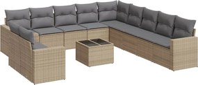 vidaXL 12 részes bézs polyrattan kerti ülőgarnitúra párnákkal