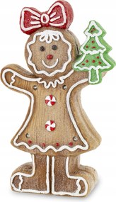 Mézeskalács Dísz Led Világítással Karácsonyi Lányka Dekoráció