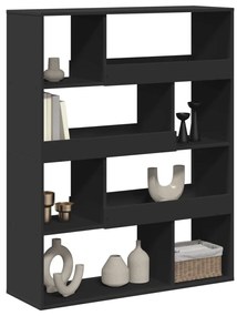 fekete szerelt fa könyvespolc 100 x 33 x 125,5 cm