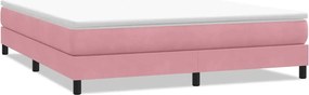 vidaXL rózsaszín bársony rugós ágy matrac nélkül 180x220 cm