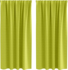 vidaXL Fekete Függöny Gyűrűkkel 2 pcs Zöld 175 x 140 cm Poliészter