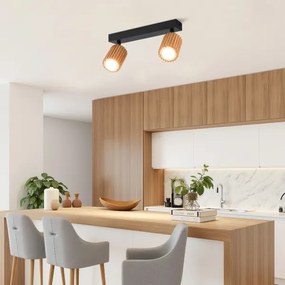 Brilagi - MODERN WOOD spotlámpa 2xGU10/8W/230V kaucsukfa/fekete