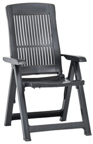 vidaXL 2 db antracitszürke dönthető műanyag kerti szék