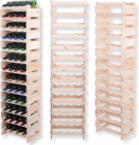 Bortartó állvány moduláris fa palacktartó állvány 13x4 szerelés szerszámok nélkül