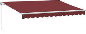 vidaXL burgundi vörös kézzel kihúzható napellenző 350 x 250 cm
